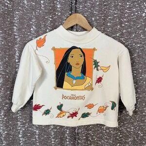 Vintage 90's Pocahontas Crewneck Sweatshirt Disney Graphic Print Youth Size 7/8